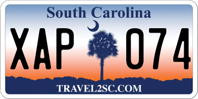 SC license plate XAP074