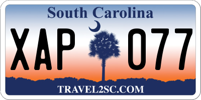 SC license plate XAP077