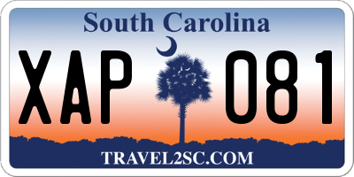 SC license plate XAP081
