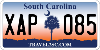 SC license plate XAP085