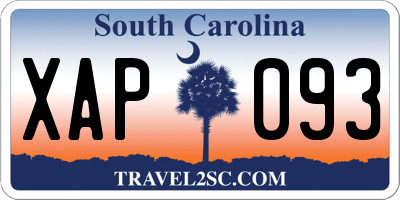 SC license plate XAP093