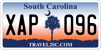 SC license plate XAP096