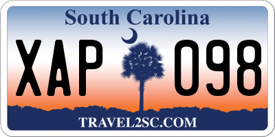 SC license plate XAP098