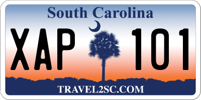 SC license plate XAP101