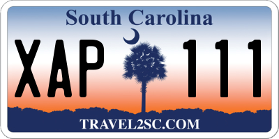 SC license plate XAP111
