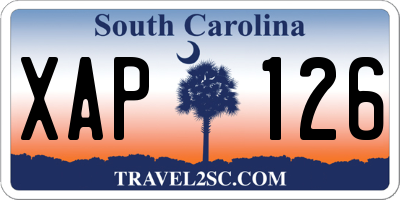 SC license plate XAP126