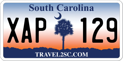 SC license plate XAP129