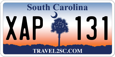 SC license plate XAP131