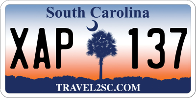 SC license plate XAP137