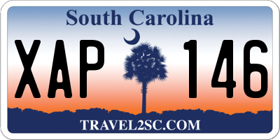 SC license plate XAP146
