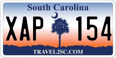 SC license plate XAP154