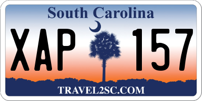 SC license plate XAP157