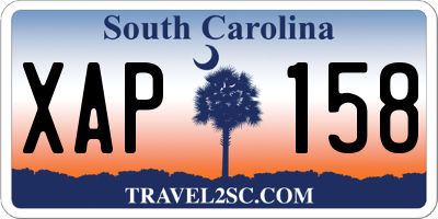 SC license plate XAP158