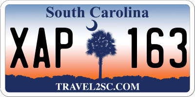 SC license plate XAP163