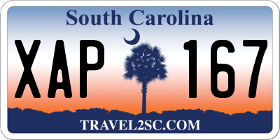SC license plate XAP167