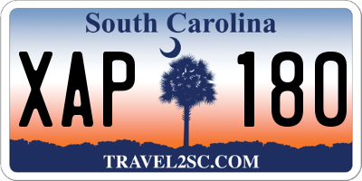 SC license plate XAP180