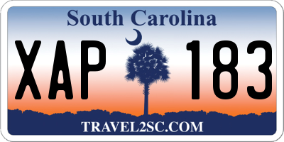 SC license plate XAP183