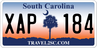 SC license plate XAP184