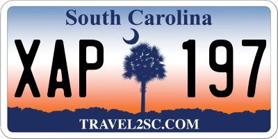 SC license plate XAP197