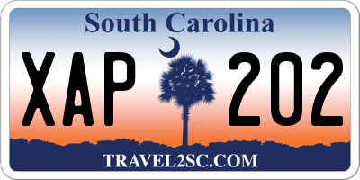 SC license plate XAP202