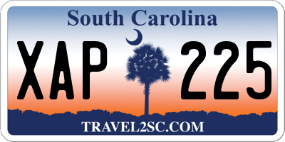SC license plate XAP225