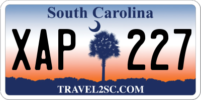 SC license plate XAP227