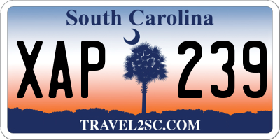 SC license plate XAP239