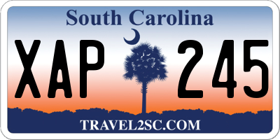 SC license plate XAP245