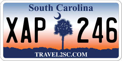 SC license plate XAP246