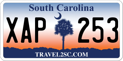 SC license plate XAP253