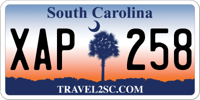 SC license plate XAP258