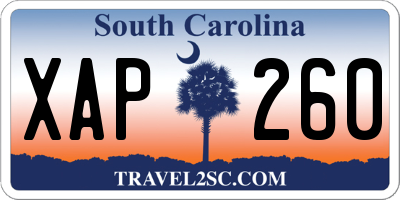SC license plate XAP260
