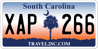 SC license plate XAP266
