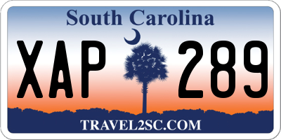 SC license plate XAP289