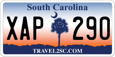 SC license plate XAP290