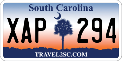 SC license plate XAP294