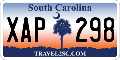 SC license plate XAP298