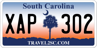 SC license plate XAP302