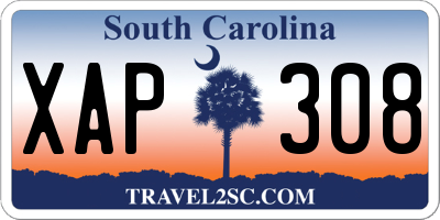 SC license plate XAP308
