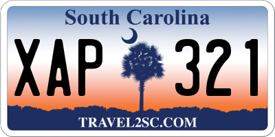 SC license plate XAP321