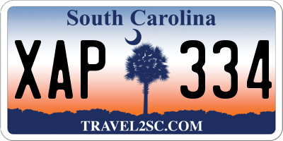 SC license plate XAP334