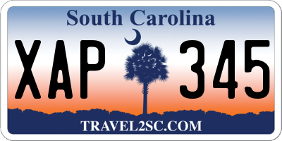SC license plate XAP345