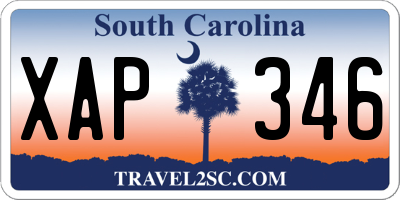 SC license plate XAP346