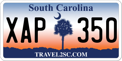 SC license plate XAP350