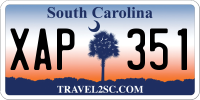 SC license plate XAP351