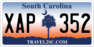 SC license plate XAP352