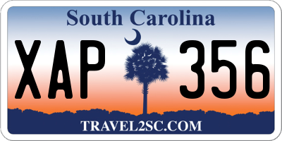 SC license plate XAP356