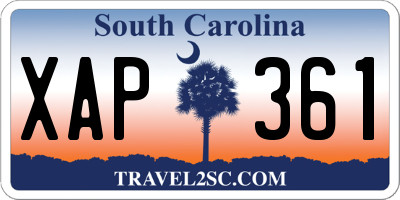 SC license plate XAP361
