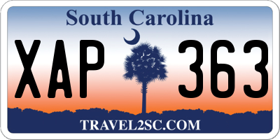 SC license plate XAP363