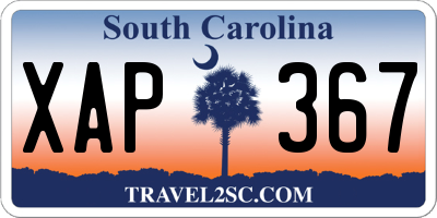 SC license plate XAP367